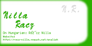 nilla racz business card
